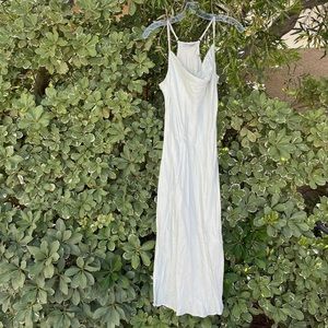 🦋 beautiful lightweight silk cowl neck pastel teal slip dress 🦋